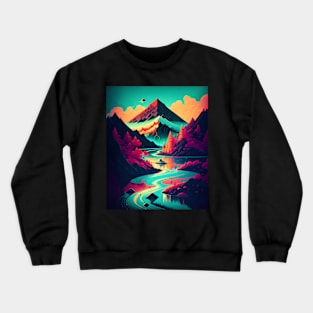 Mountain Scene Crewneck Sweatshirt